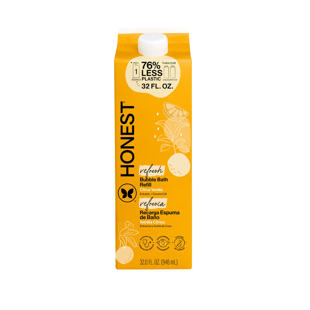 Bubble Bath, Carton Refill, Citrus Vanilla