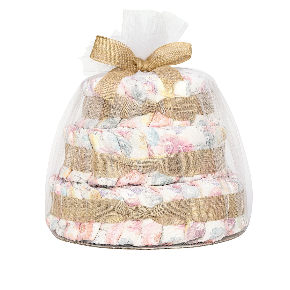 Diaper Cake, Rose Blossoms, Deluxe