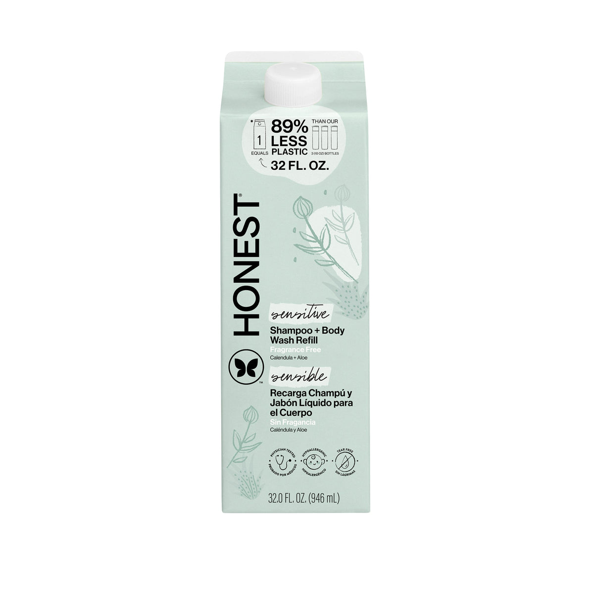 Shampoo Body Wash, Carton Refill, Sensitive